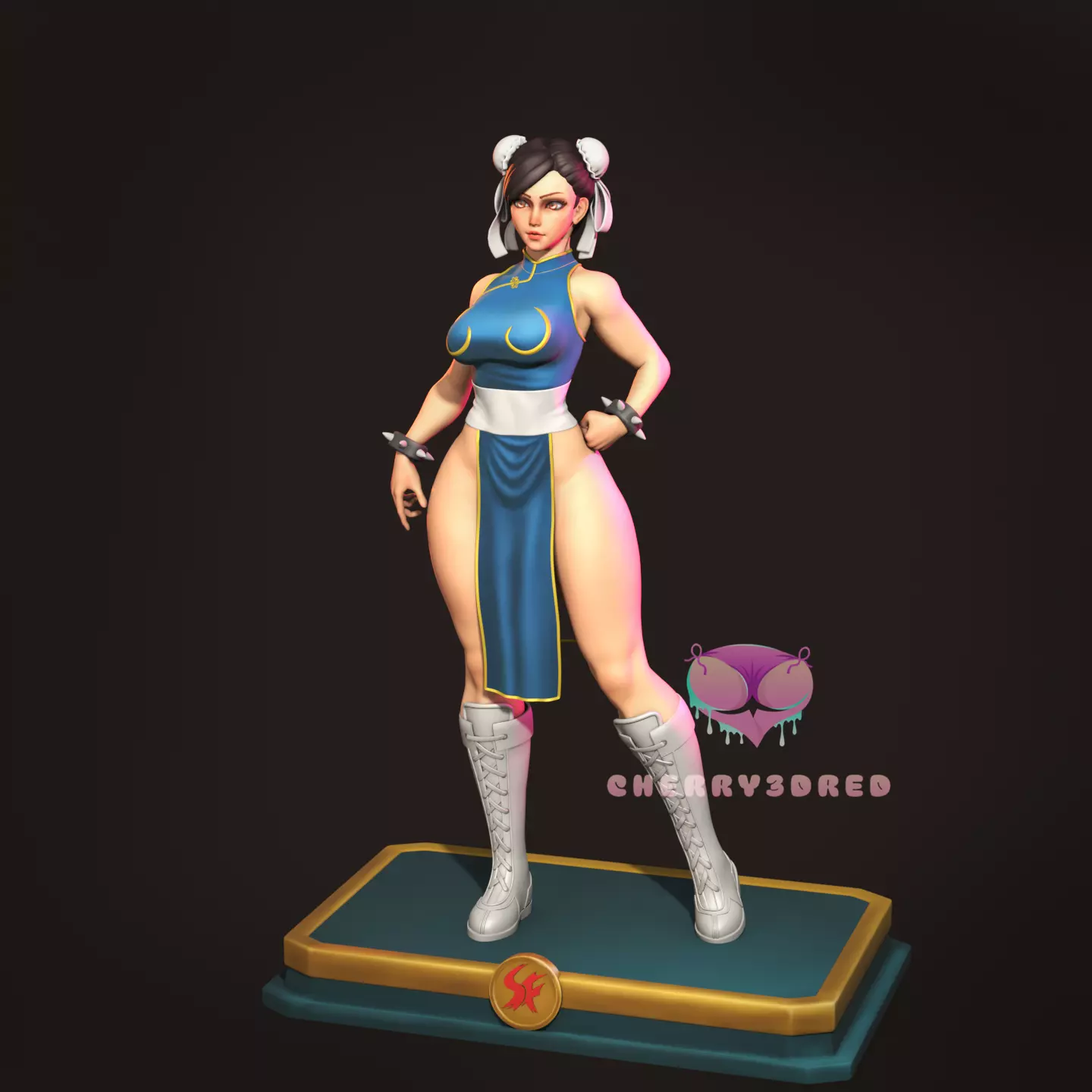 Pin up Chun li Street Fighter Outfit1  3D print STL 3D print model_0