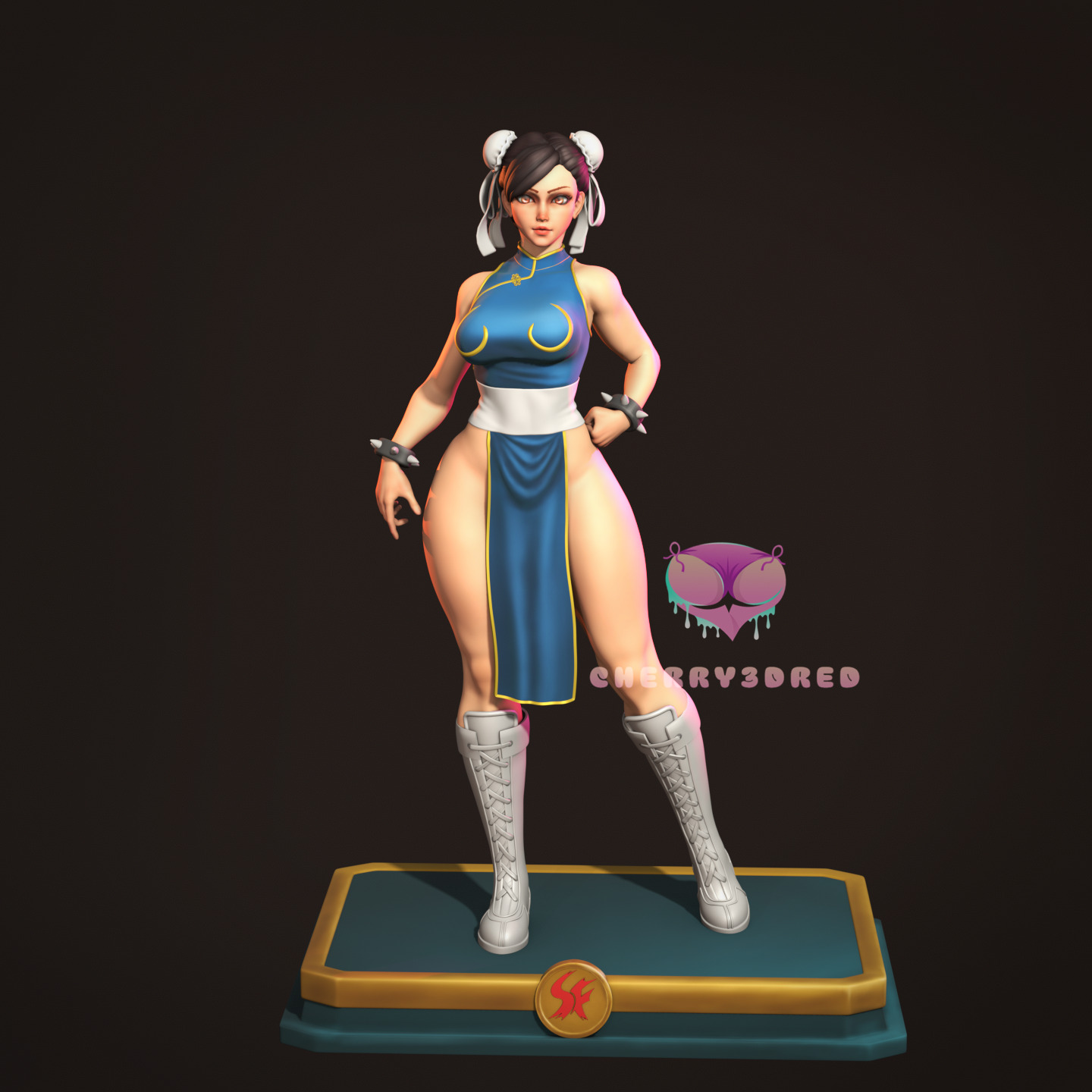 Pin up Chun li Street Fighter Outfit1  3D print STL 3D print model_1