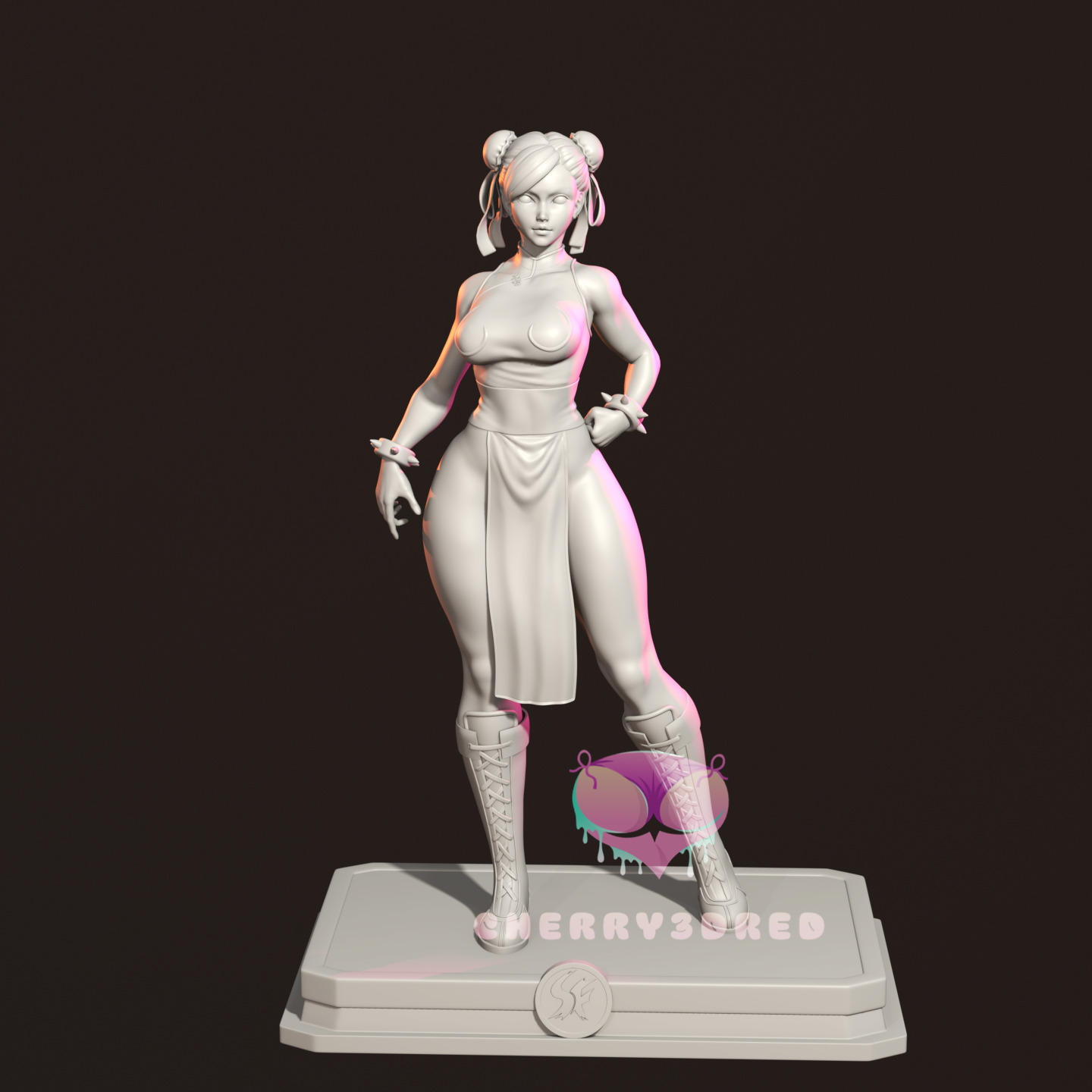 Pin up Chun li Street Fighter Outfit1  3D print STL 3D print model_6