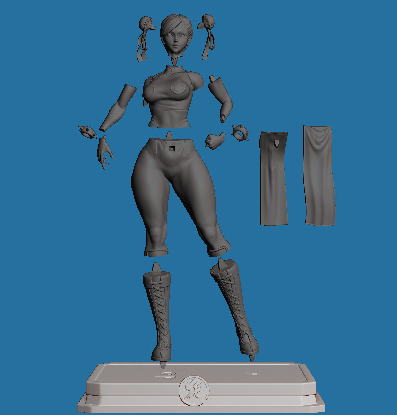 Pin up Chun li Street Fighter Outfit1  3D print STL 3D print model_9