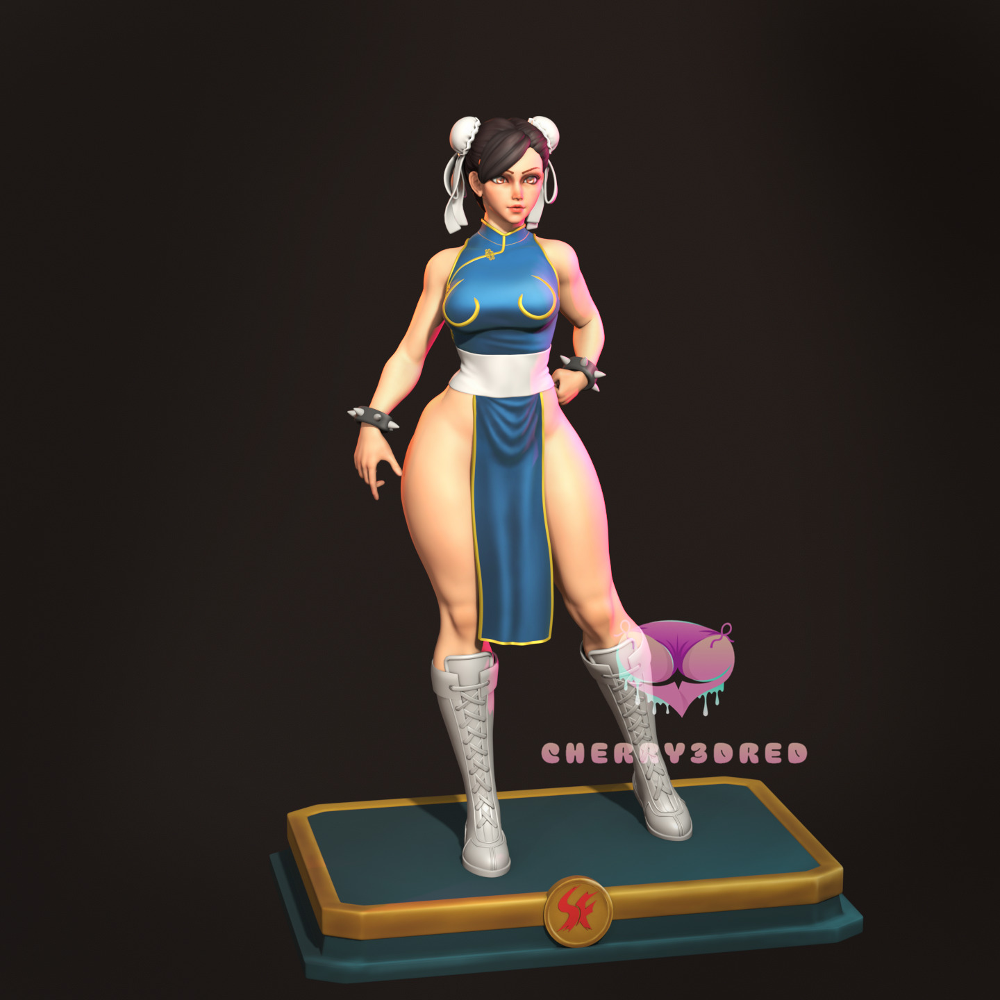 Pin up Chun li Street Fighter Outfit1  3D print STL 3D print model_2