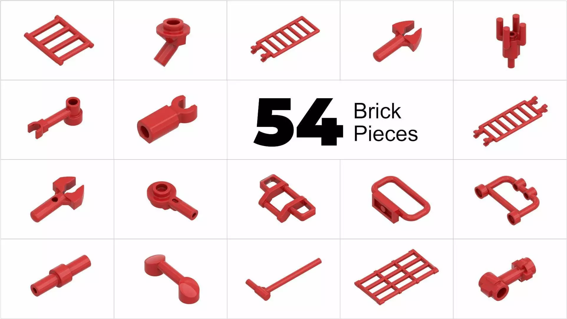TwindBricks3D - 54 Bar collection 3D print model_0