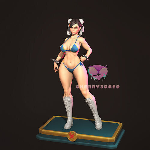 Pin up Chun li Street Fighter bikini  3D print STL 3D print model