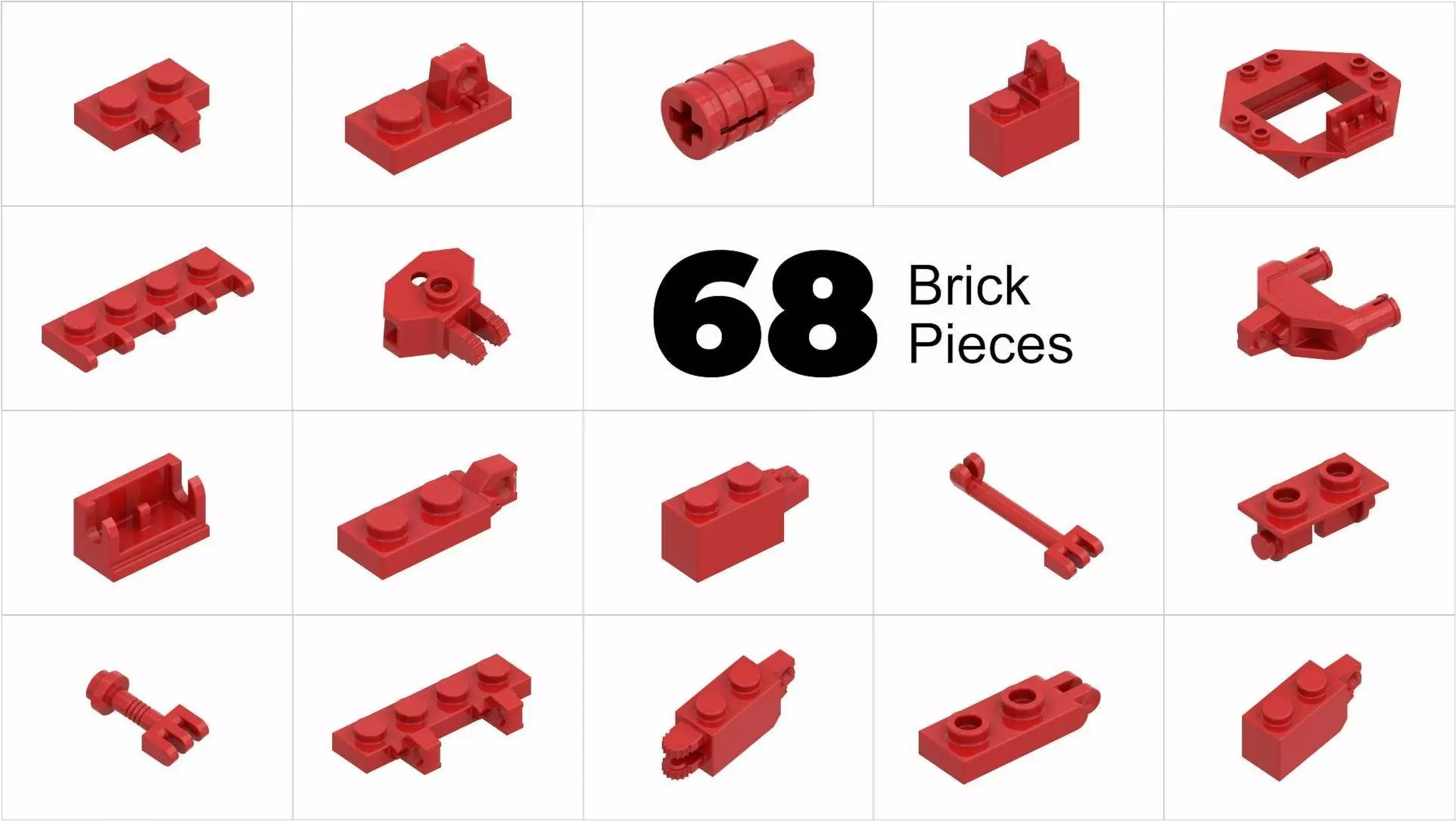 TwindBricks3D - 68 Piece Hinge Part Collection - Part 1 3D print model