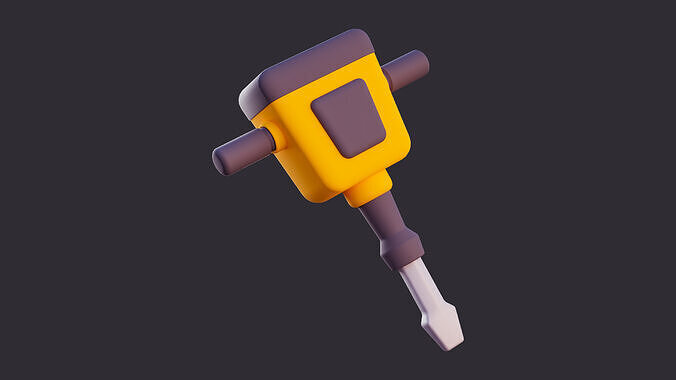 Low Poly Jackhammer 3D model