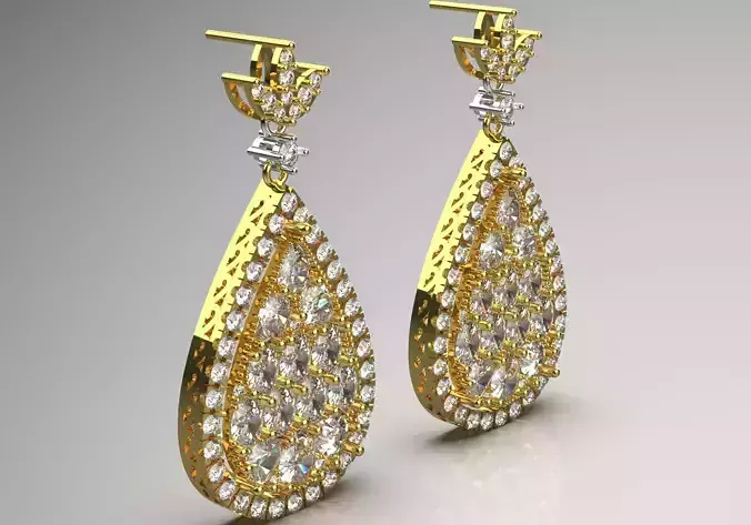 luxury jewelry STL 3D earring je0011