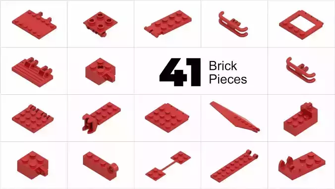 TwindBricks3D - 41 Piece Hinge Part Collection - Part 2