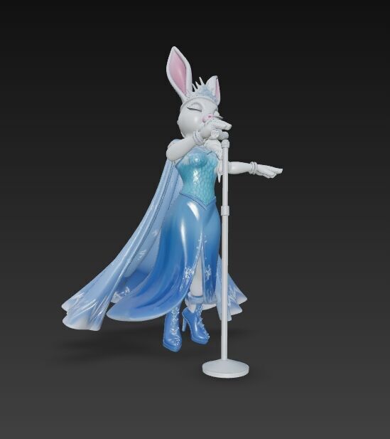 Ice Princess Bunny Diva of the Winter Wonderland 3D Print Model 3D model_6