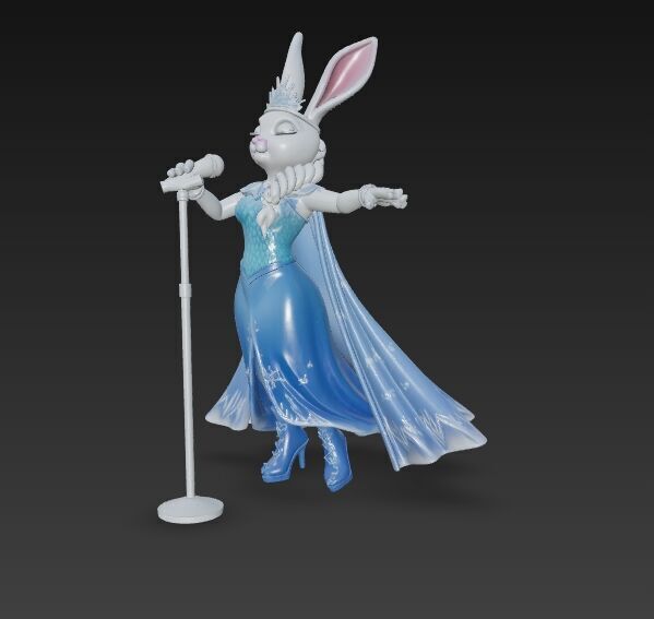 Ice Princess Bunny Diva of the Winter Wonderland 3D Print Model 3D model_5