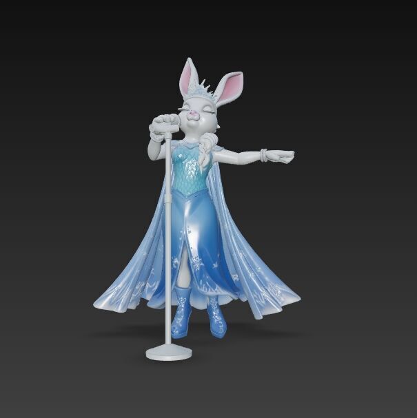 Ice Princess Bunny Diva of the Winter Wonderland 3D Print Model 3D model_7