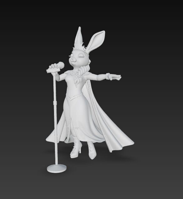 Ice Princess Bunny Diva of the Winter Wonderland 3D Print Model 3D model_20