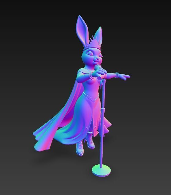 Ice Princess Bunny Diva of the Winter Wonderland 3D Print Model 3D model_10