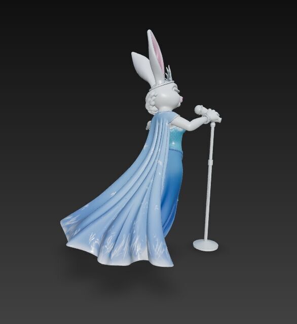 Ice Princess Bunny Diva of the Winter Wonderland 3D Print Model 3D model_2