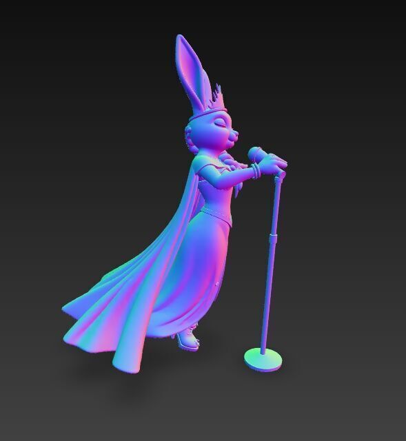 Ice Princess Bunny Diva of the Winter Wonderland 3D Print Model 3D model_9