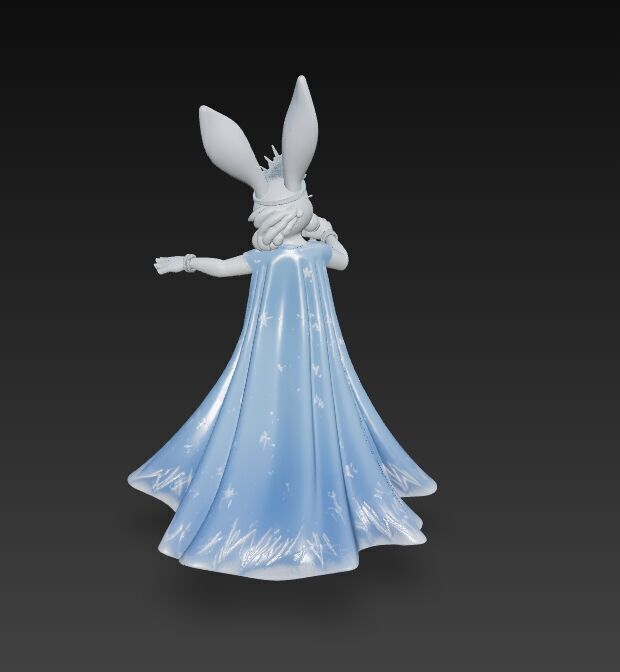 Ice Princess Bunny Diva of the Winter Wonderland 3D Print Model 3D model_3