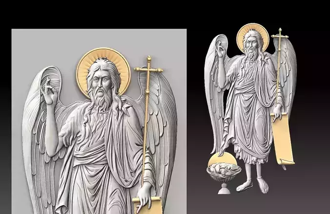 Saint John the Baptist Angel  Orthodox CNC  3D Printing  3D print model