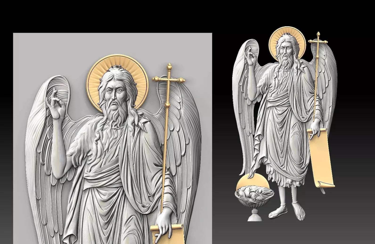 Saint John the Baptist Angel Orthodox CNC 3D Printing 3D print model