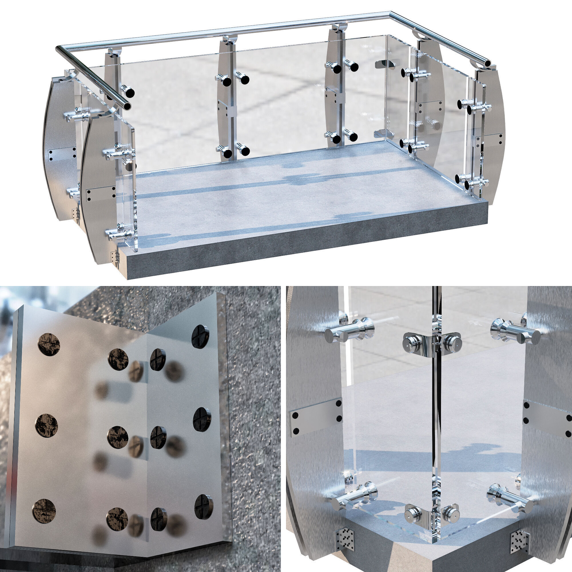 TERRACE AND BALUSTRADE NO3 A 3D model_5