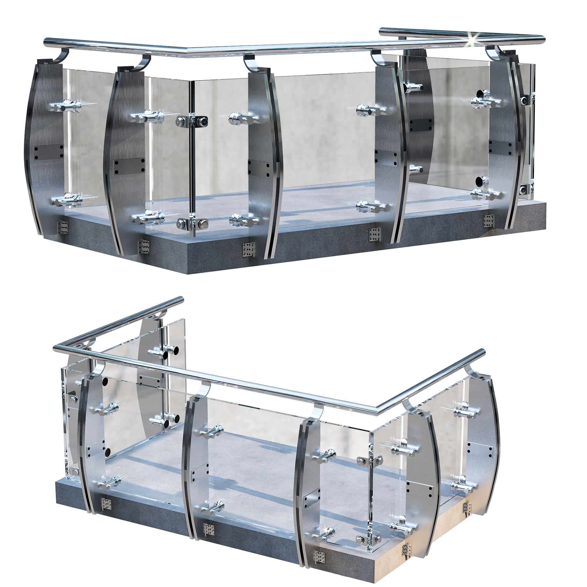 TERRACE AND BALUSTRADE NO3 A 3D model_4