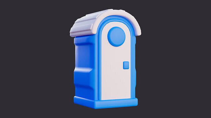 Low Poly Portable Toilet 3D model