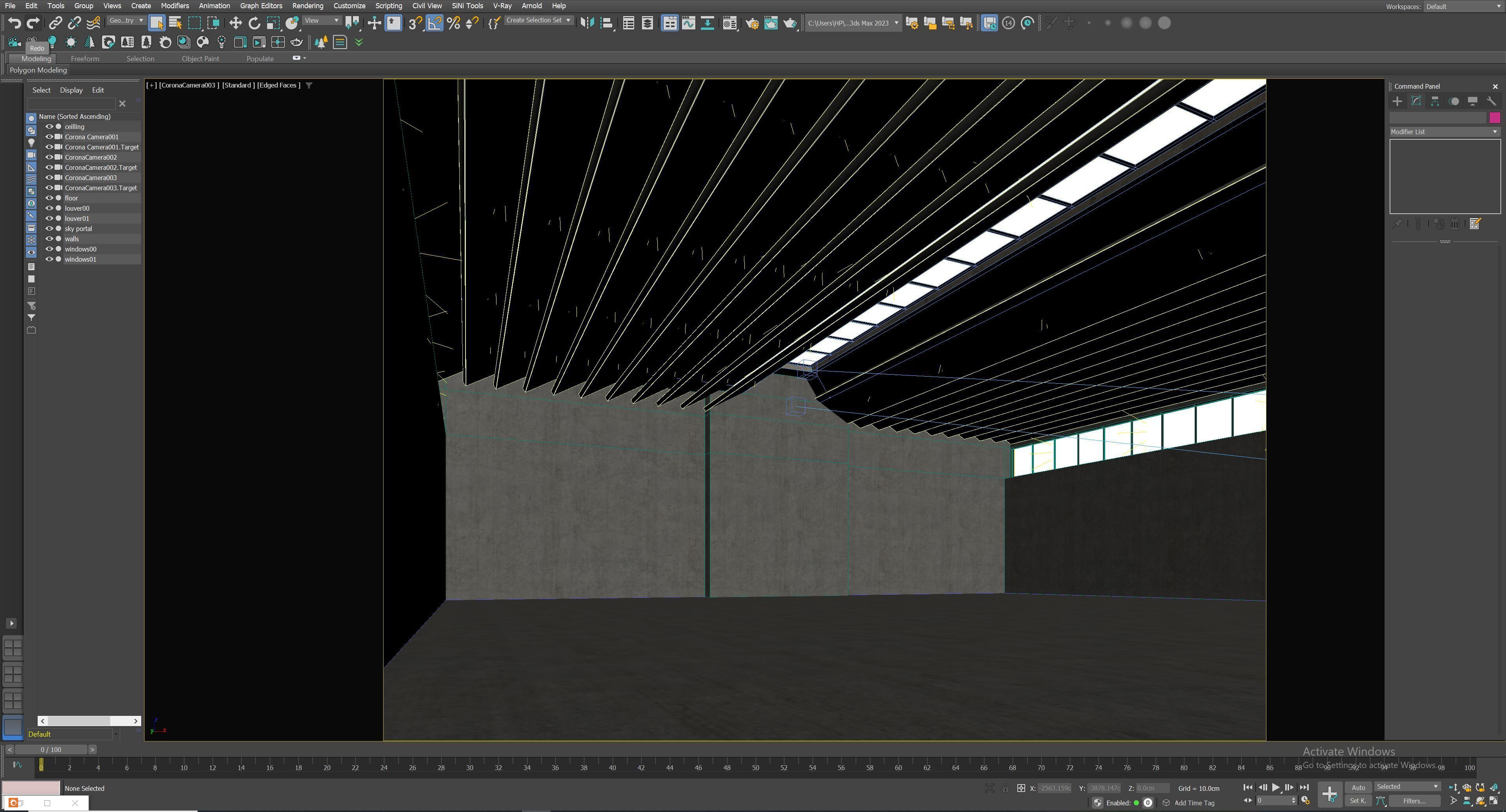 Low poly interior hangar 02 Low-poly 3D model_5