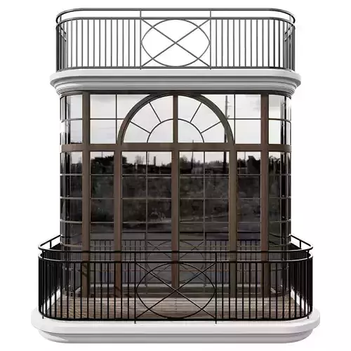 Classic Balcony with Arched Windows A