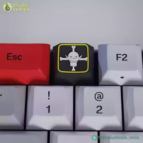 White Beard Pirate Logo Keycap - XDA or DSA Compatible 3D print model