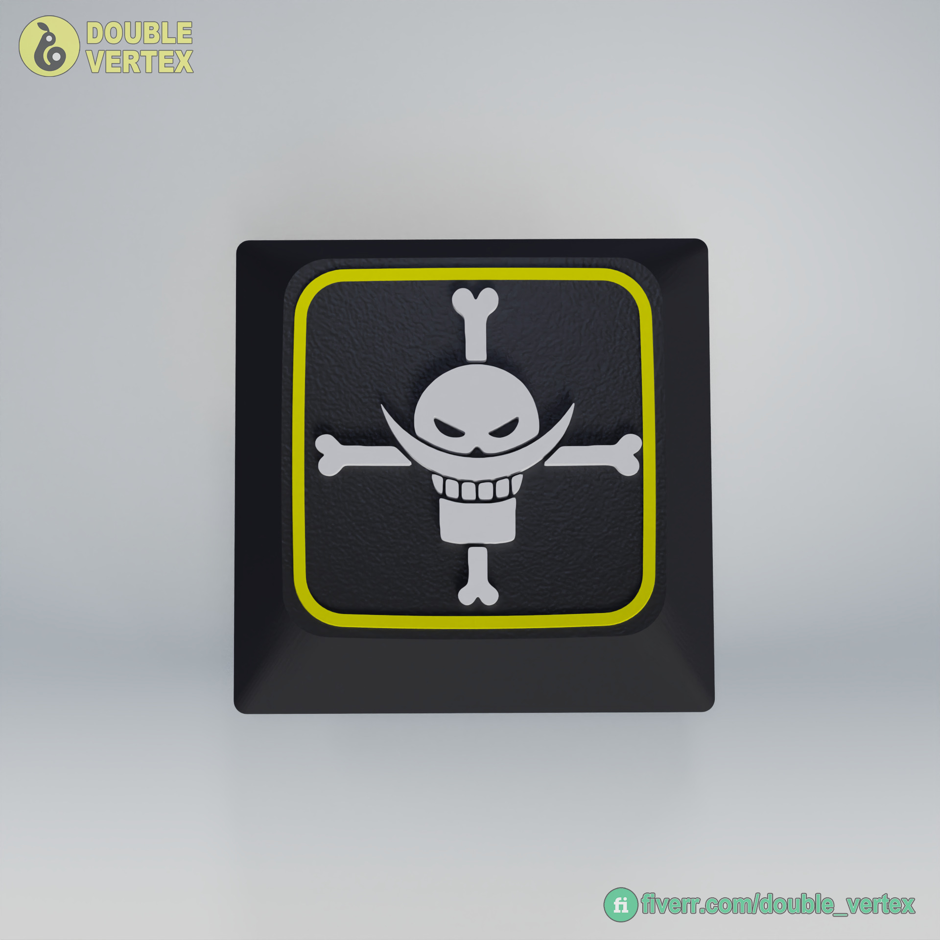 White Beard Pirate Logo Keycap - XDA or DSA Compatible 3D print model_3