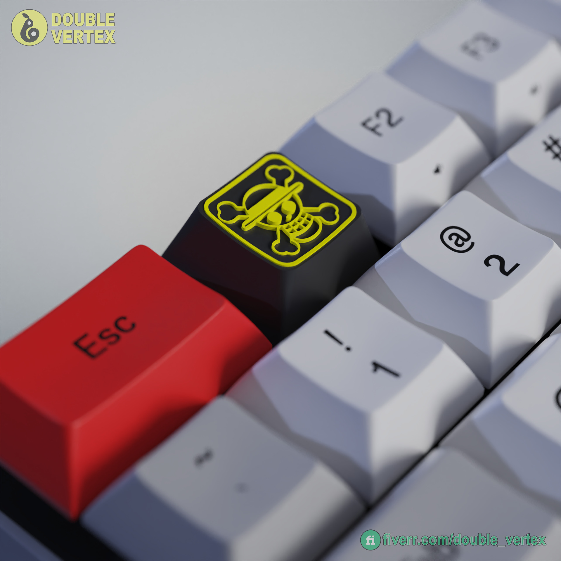Straw Hats Pirate Logo Keycap - XDA or DSA Compatible Free 3D print model_4