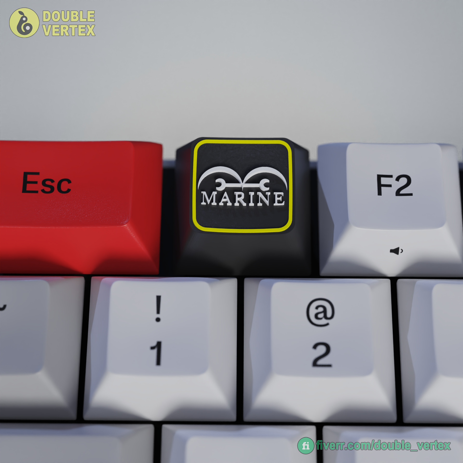 Marine Logo Keycap - XDA or DSA Compatible 3D print model_4