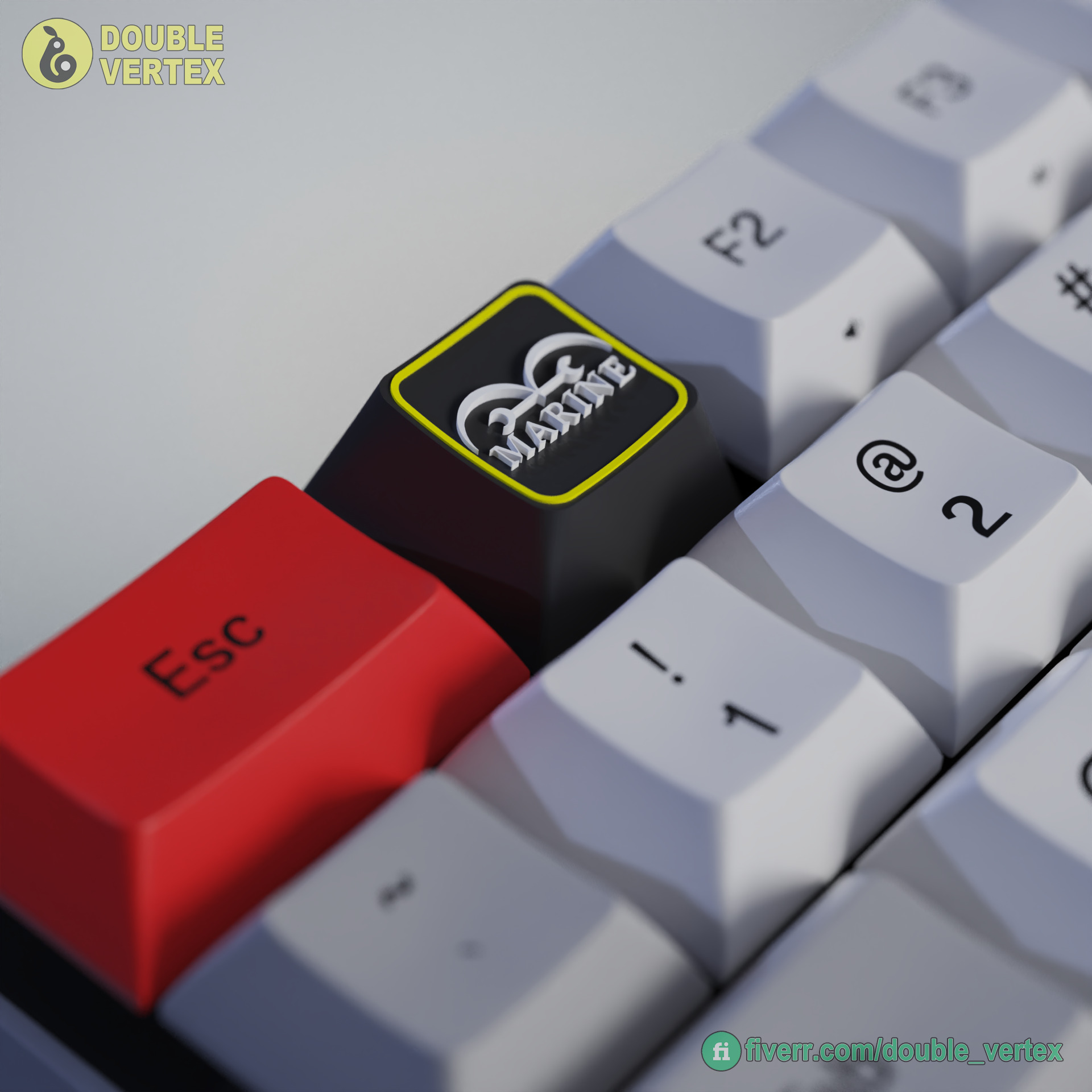 Marine Logo Keycap - XDA or DSA Compatible 3D print model_6