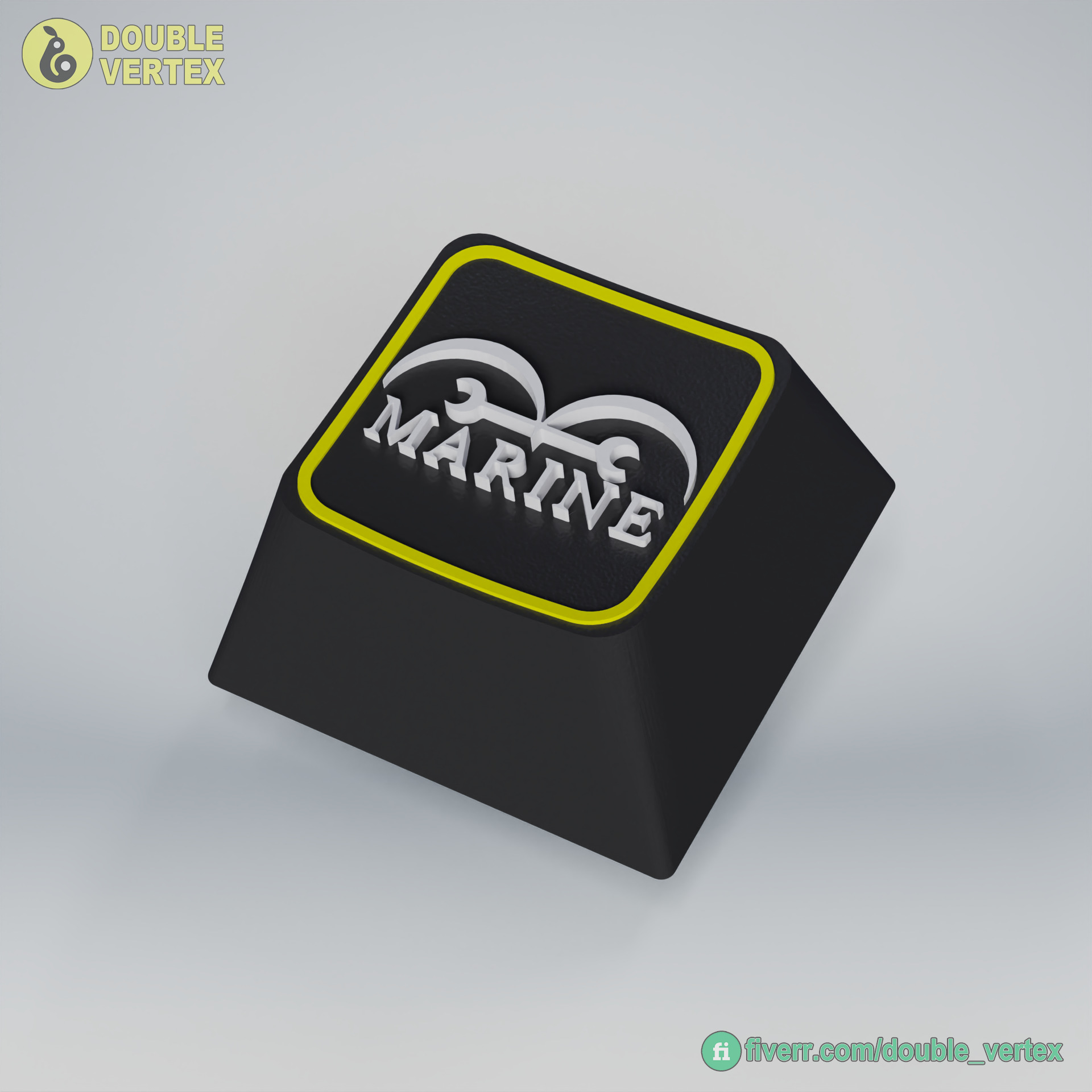 Marine Logo Keycap - XDA or DSA Compatible 3D print model_9