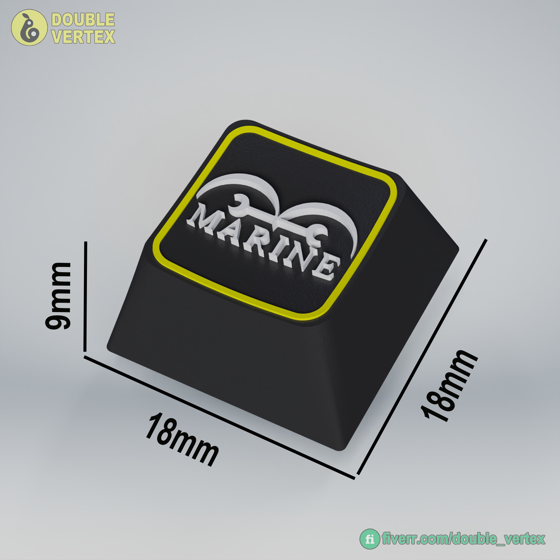 Marine Logo Keycap - XDA or DSA Compatible 3D print model_7