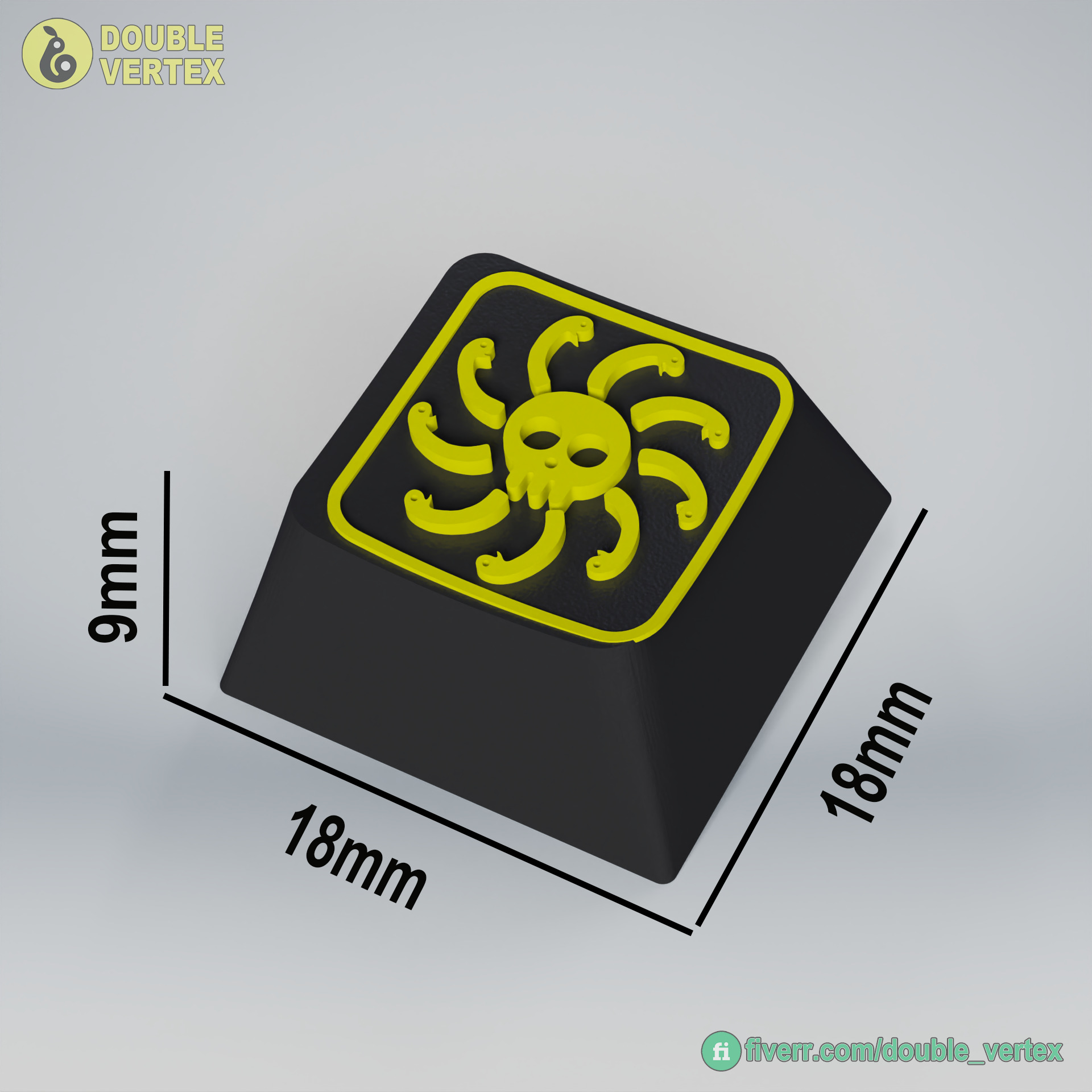 Kuja Pirate Logo Keycap - XDA or DSA Compatible 3D print model_8