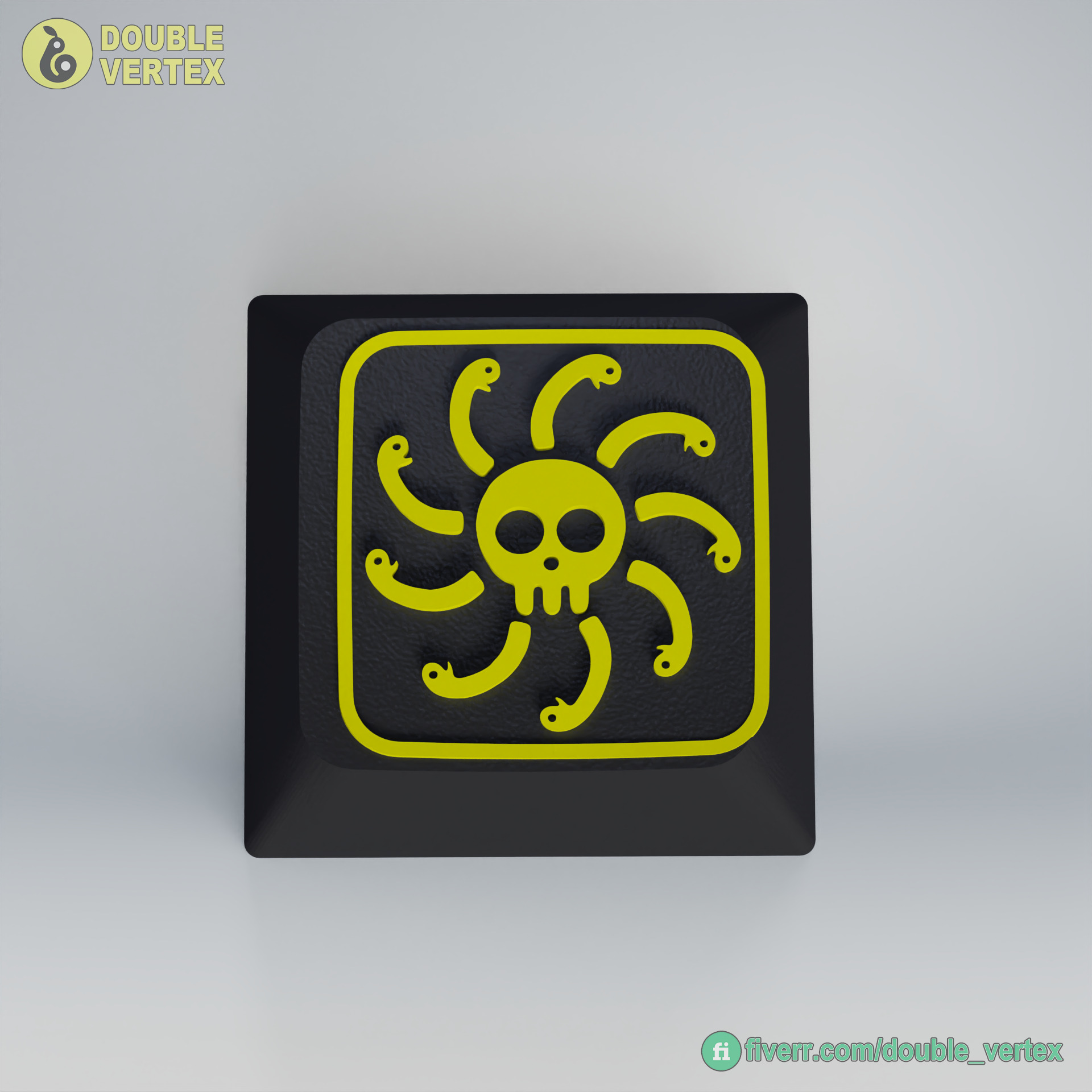 Kuja Pirate Logo Keycap - XDA or DSA Compatible 3D print model_2