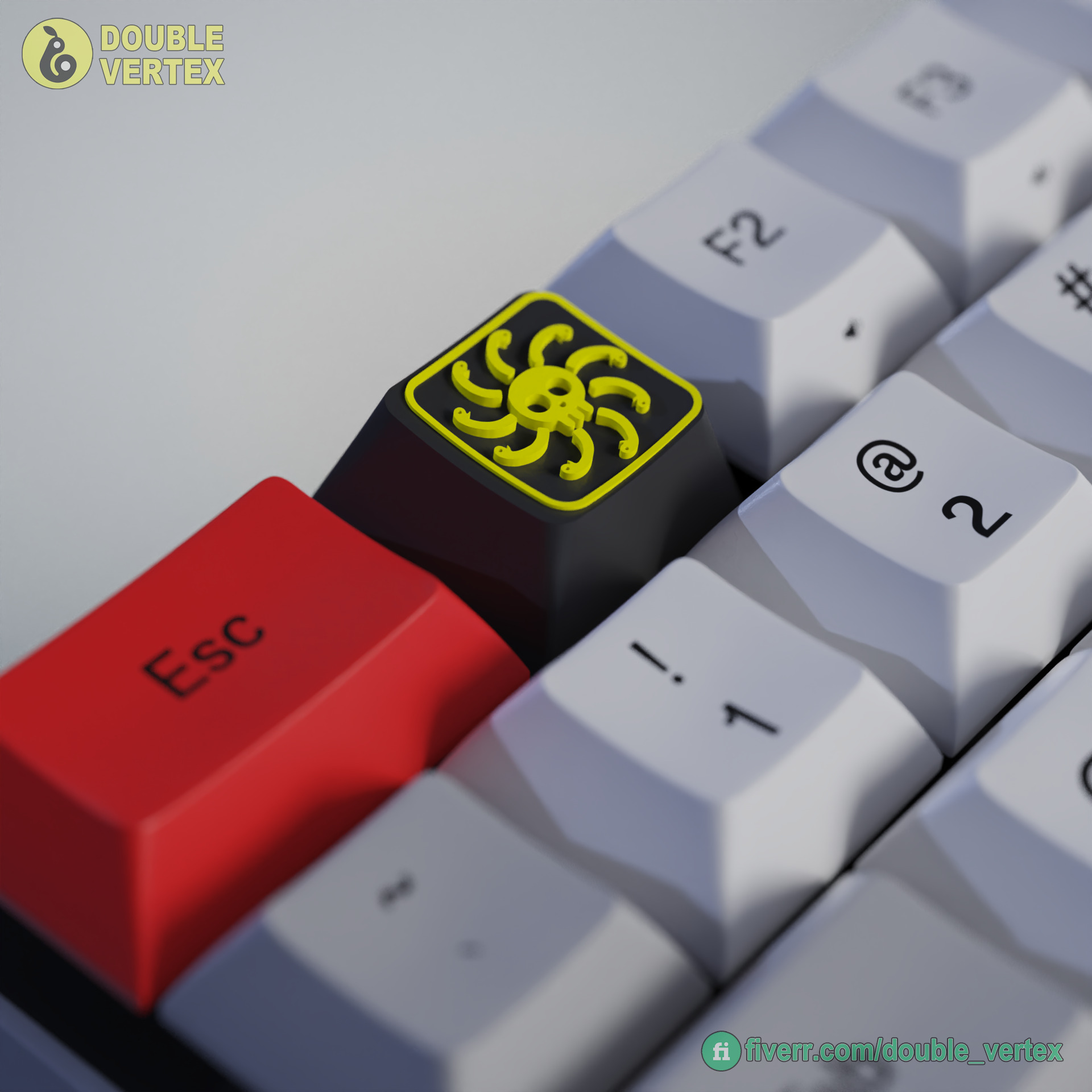 Kuja Pirate Logo Keycap - XDA or DSA Compatible 3D print model_6