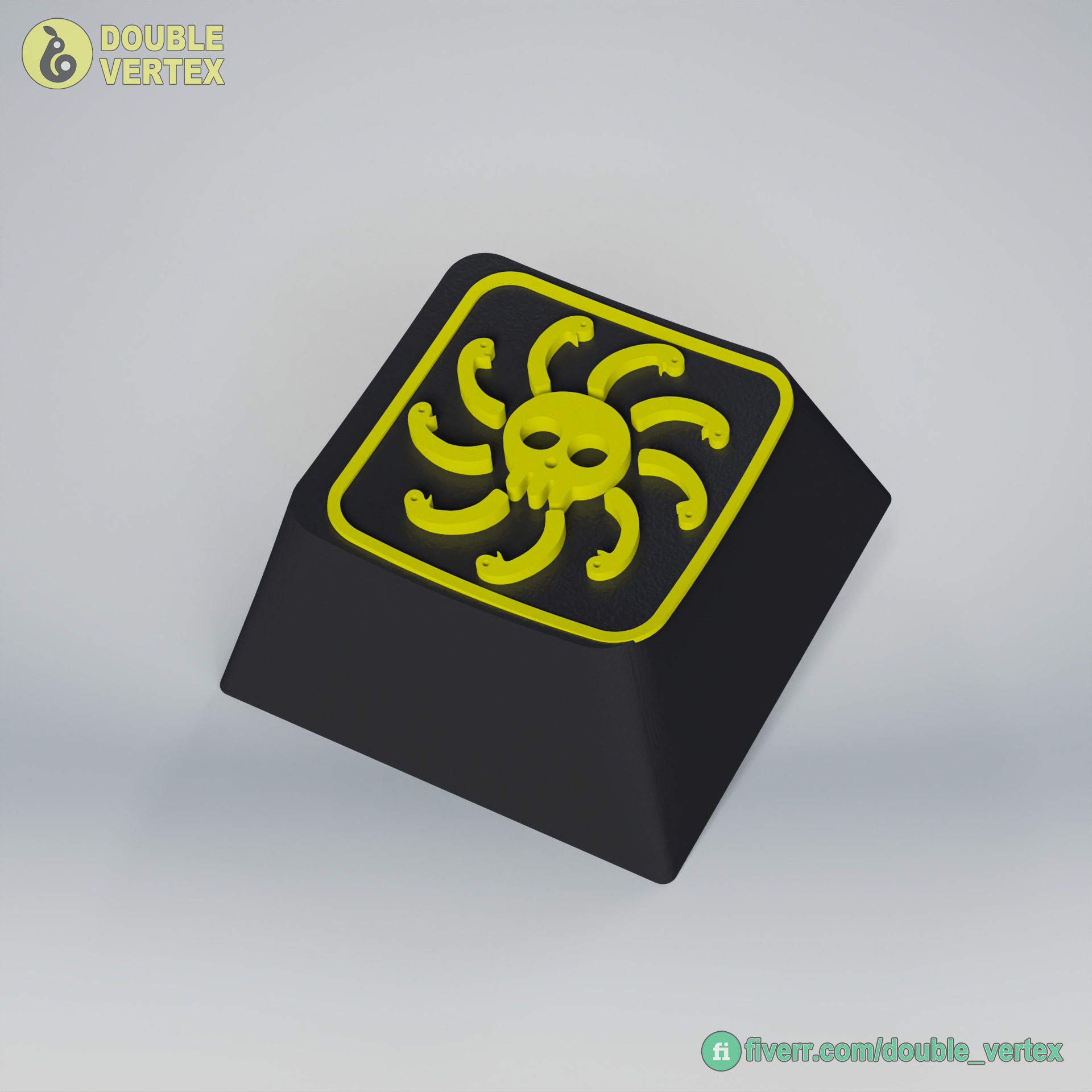 Kuja Pirate Logo Keycap - XDA or DSA Compatible 3D print model_9