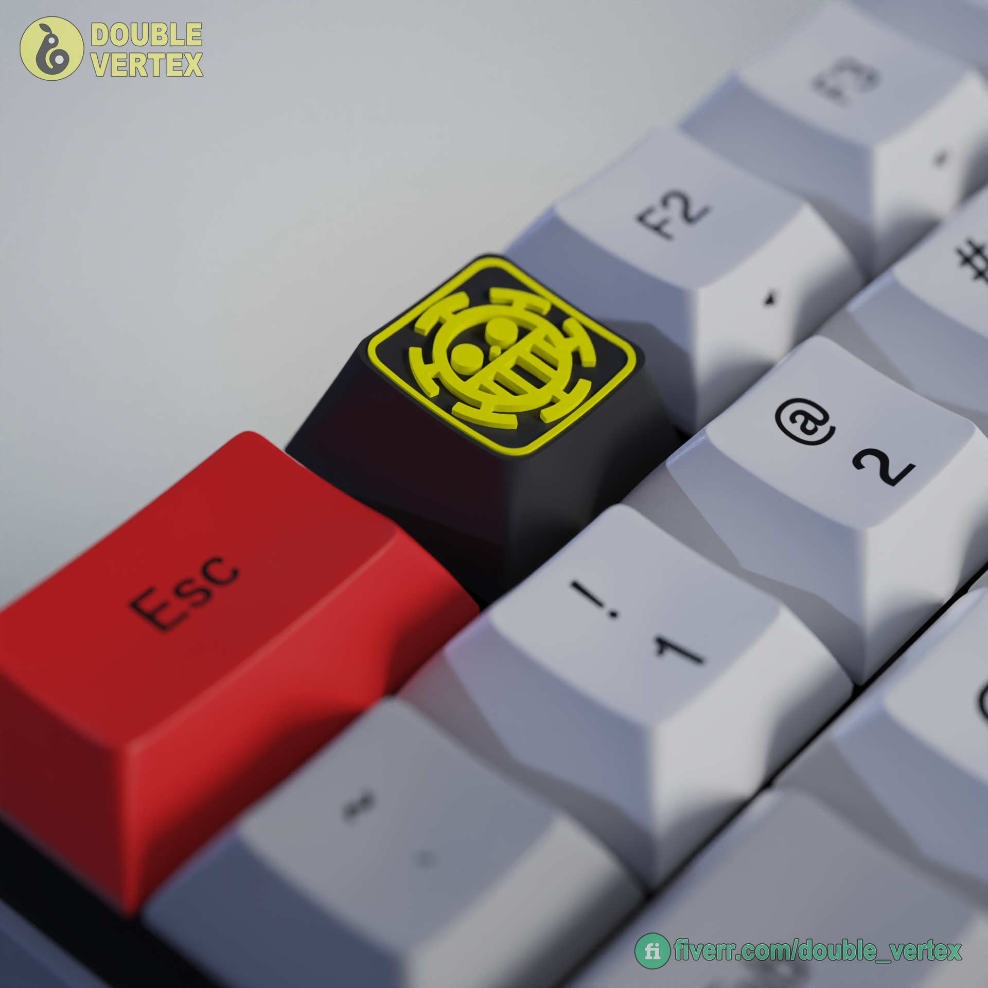Heart Pirate Logo Keycap - XDA or DSA Compatible 3D print model_1