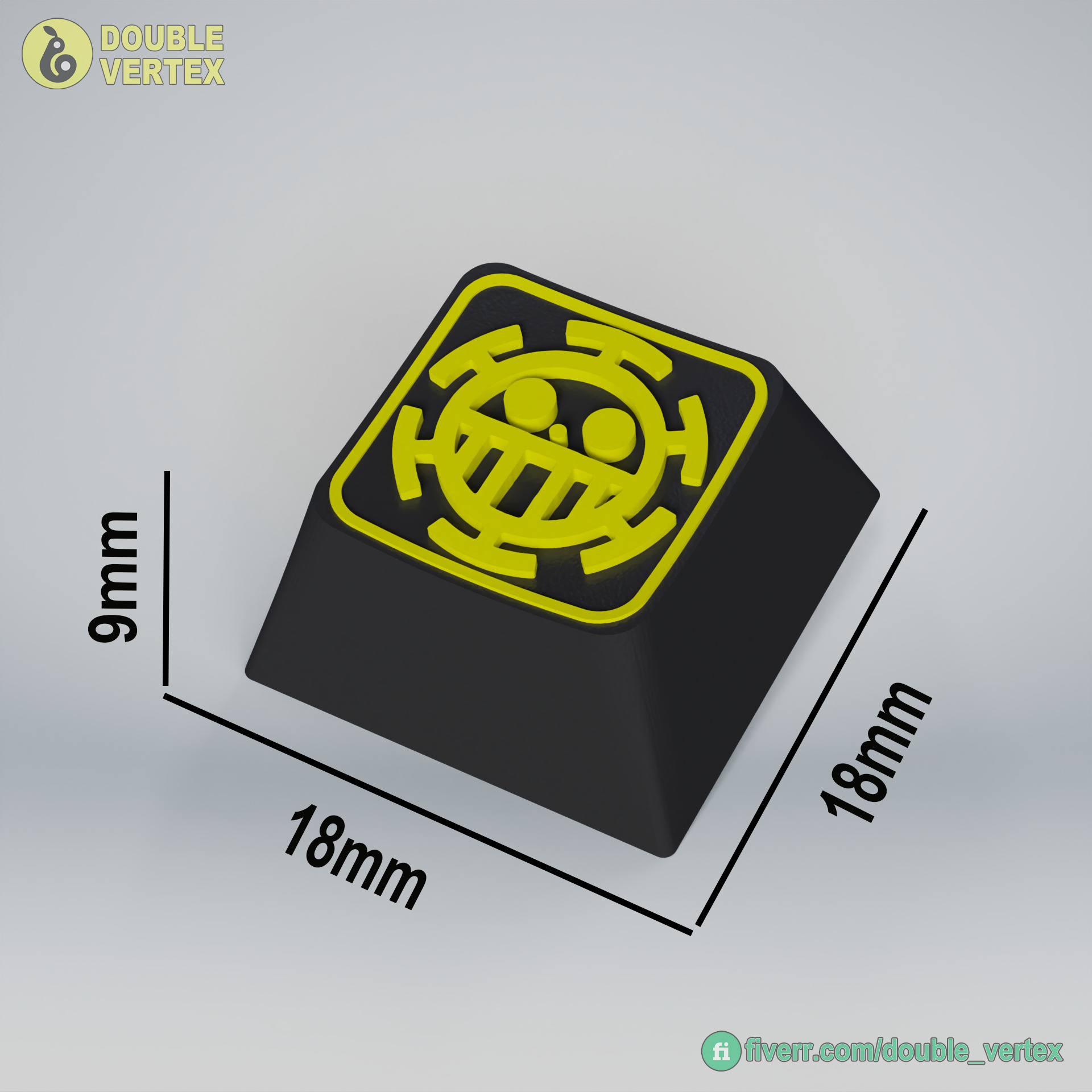 Heart Pirate Logo Keycap - XDA or DSA Compatible 3D print model_7