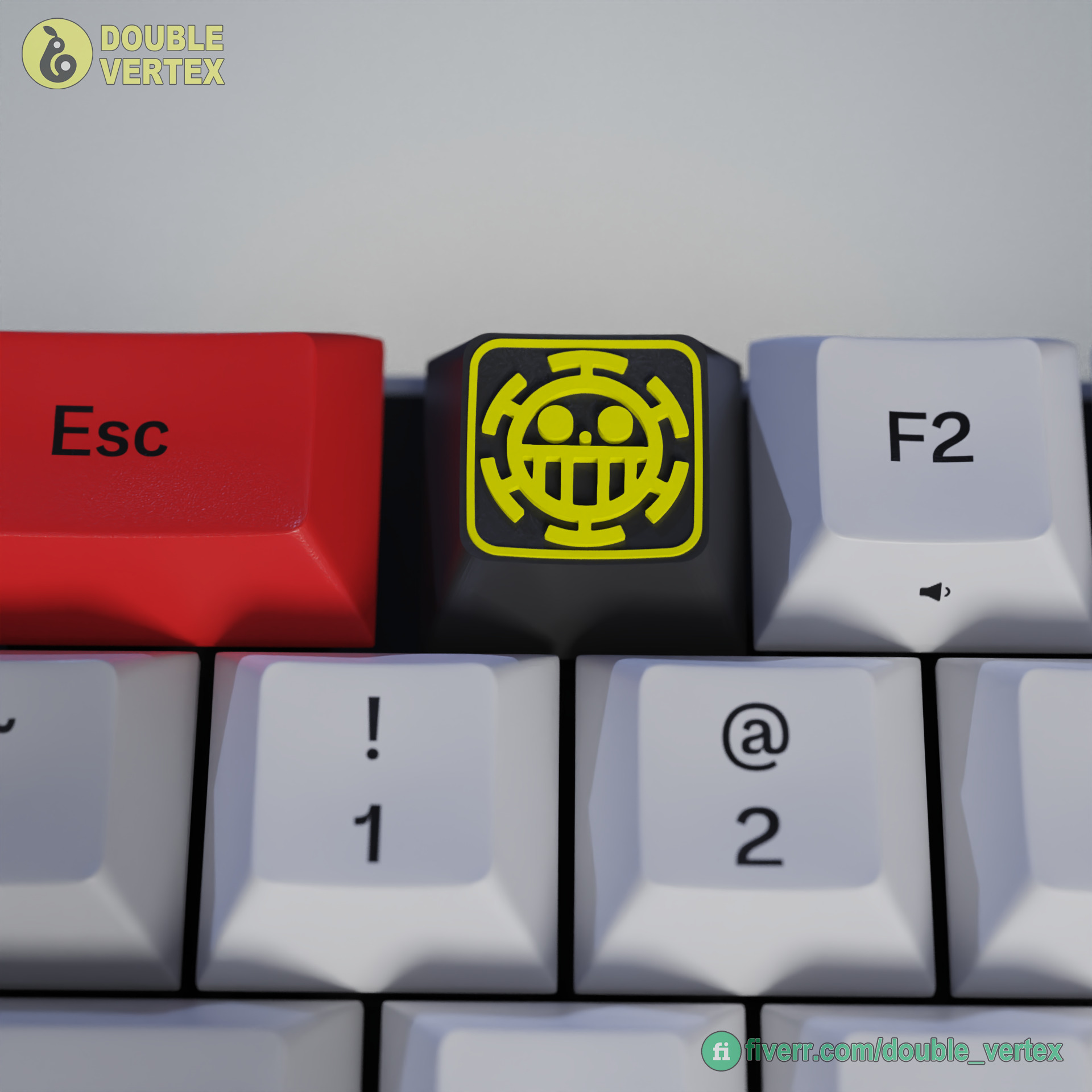Heart Pirate Logo Keycap - XDA or DSA Compatible 3D print model_2