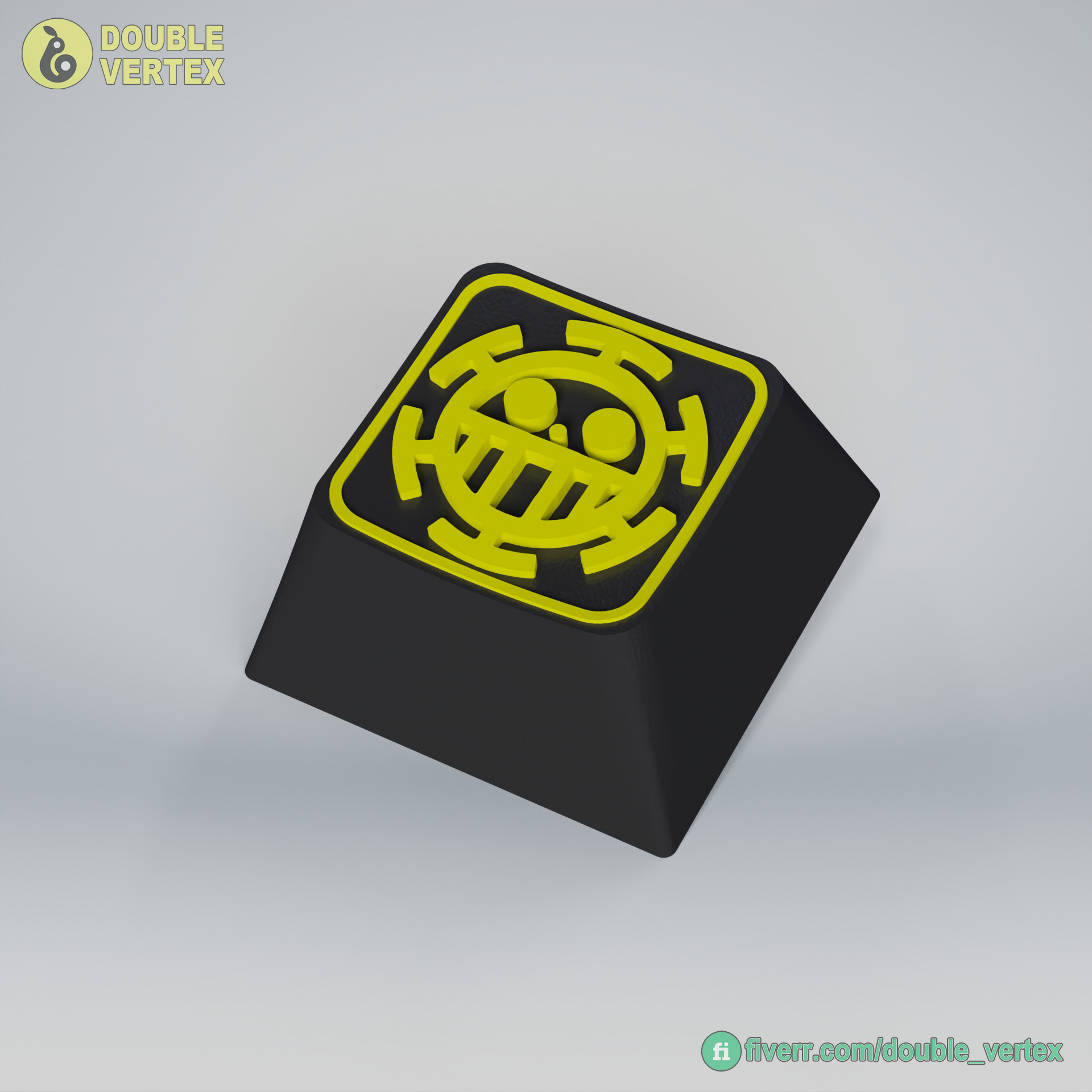 Heart Pirate Logo Keycap - XDA or DSA Compatible 3D print model_9
