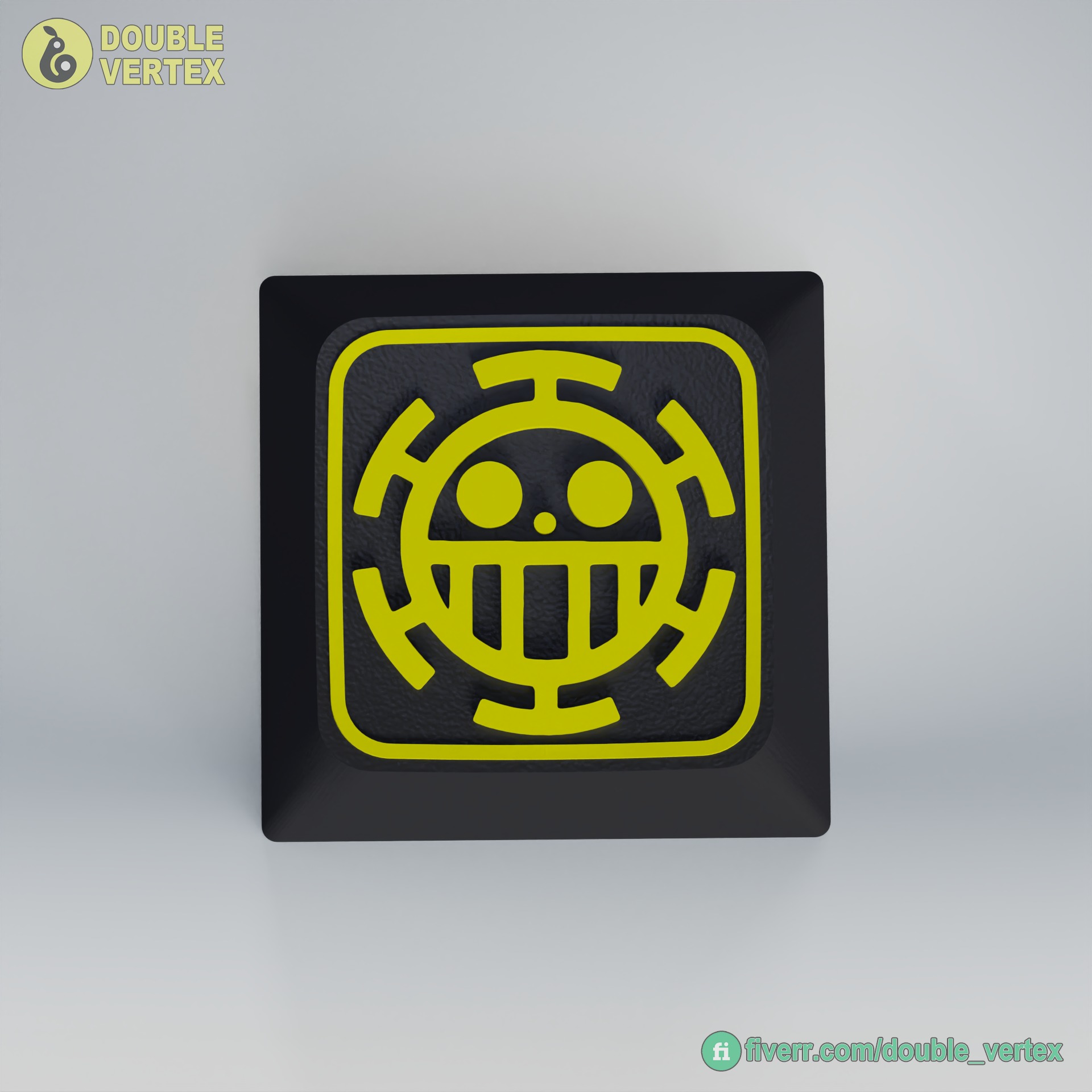 Heart Pirate Logo Keycap - XDA or DSA Compatible 3D print model_3