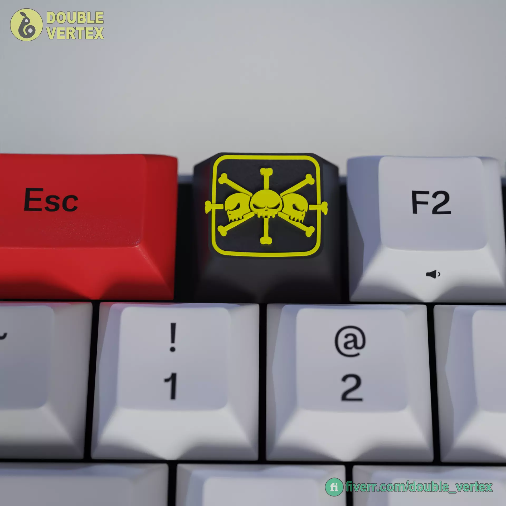 Black Beard Pirate Logo Keycap - XDA or DSA Compatible 3D print model_0
