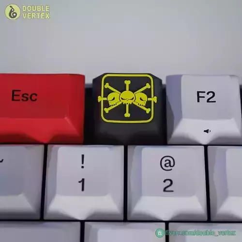 Black Beard Pirate Logo Keycap - XDA or DSA Compatible 3D print model