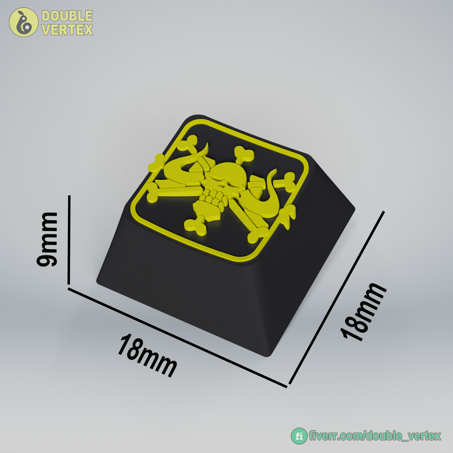 Beast Pirate Logo Keycap - XDA or DSA Compatible 3D print model_8