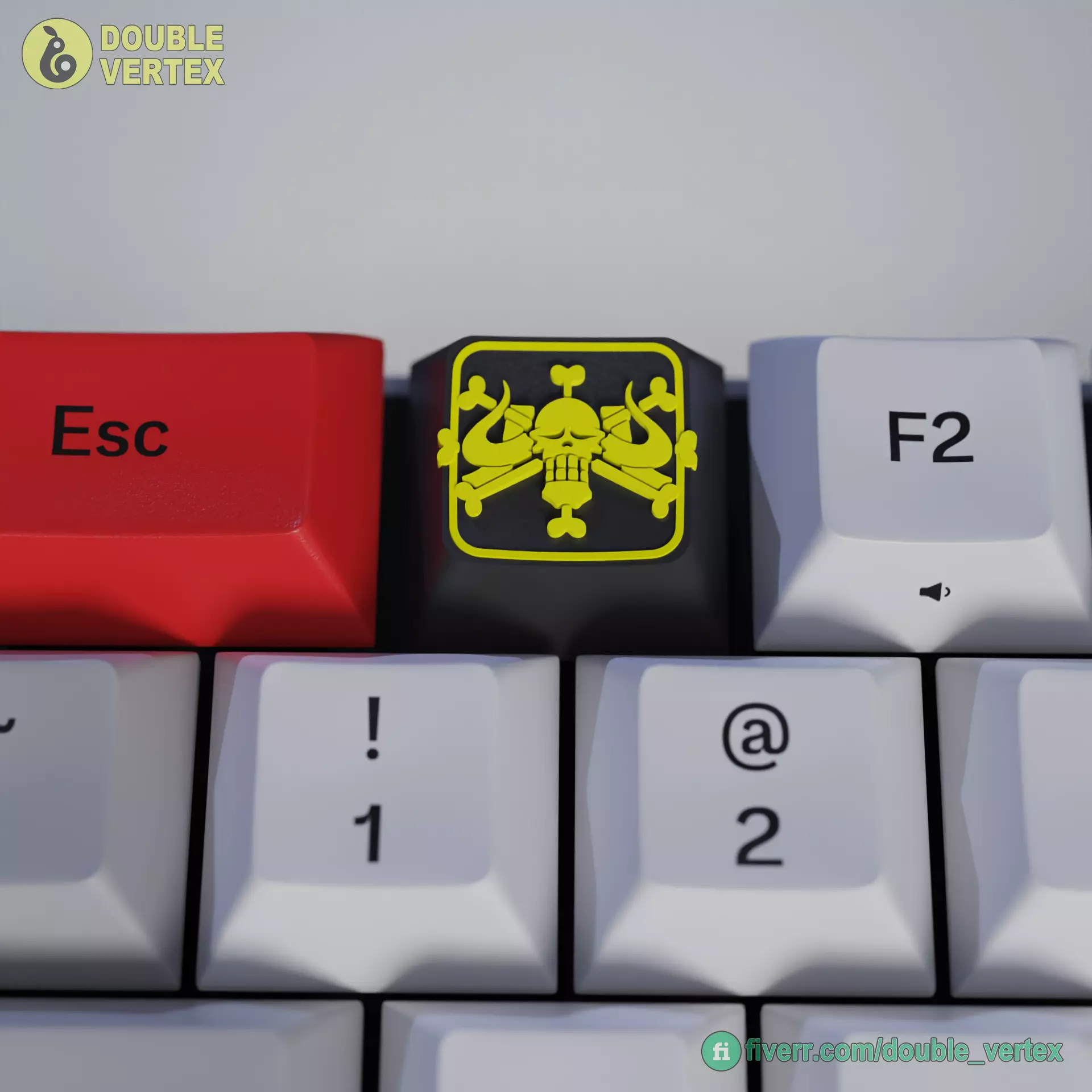 Beast Pirate Logo Keycap - XDA or DSA Compatible 3D print model_0