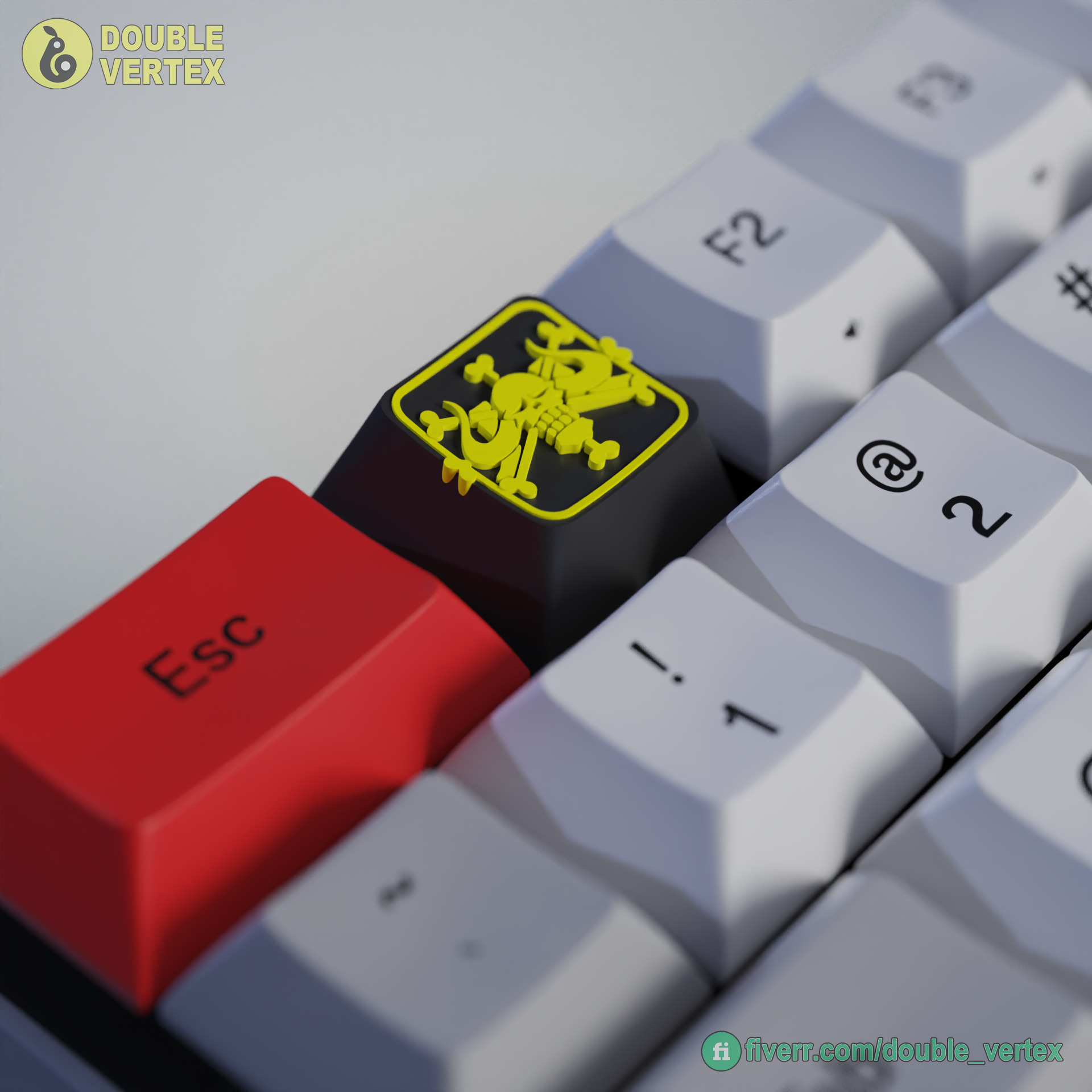 Beast Pirate Logo Keycap - XDA or DSA Compatible 3D print model_2