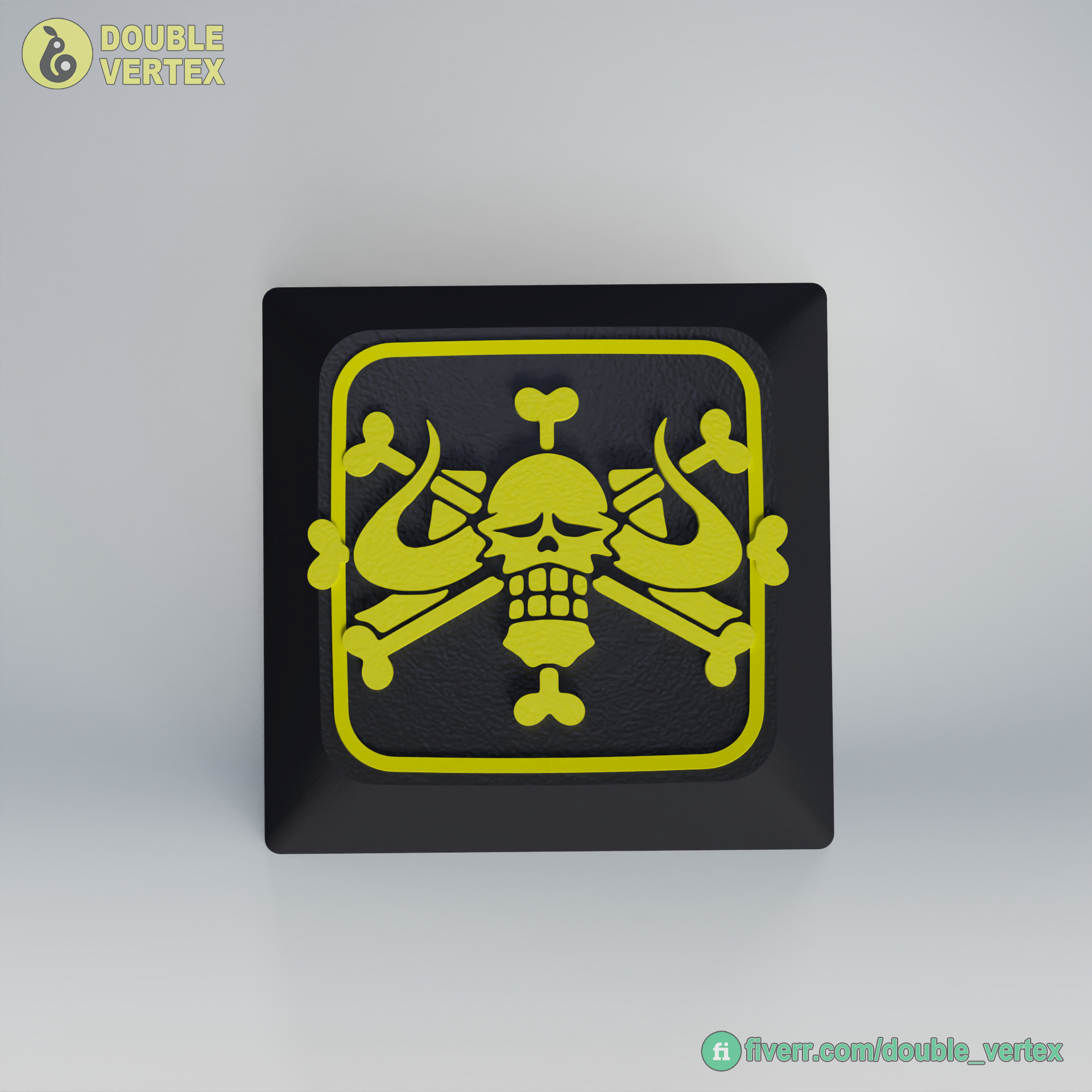 Beast Pirate Logo Keycap - XDA or DSA Compatible 3D print model_3