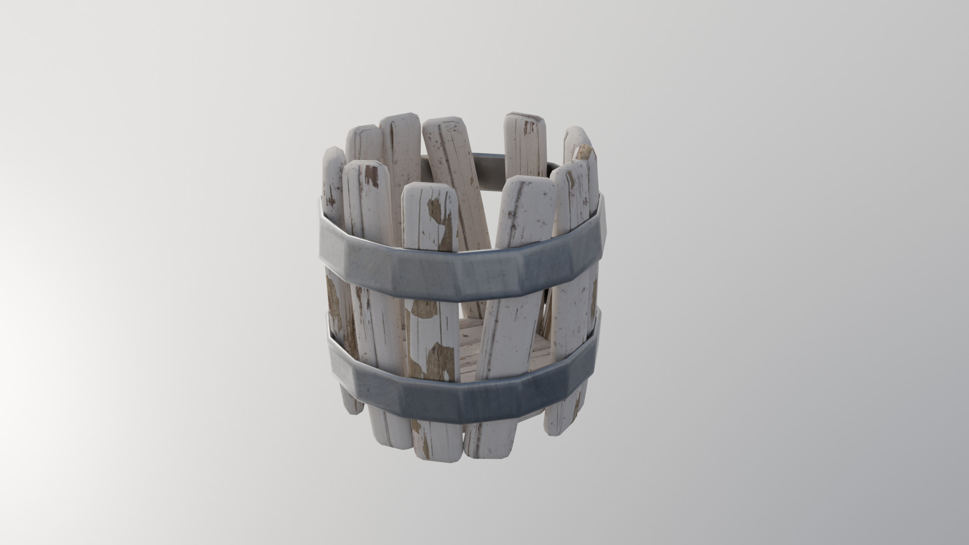 Stylized Low Poly Barrel Pack - Game Ready - 4 Unique Props Low-poly 3D model_4