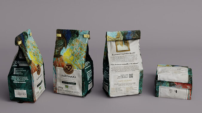 Brazilian coffee pack 3D model 7